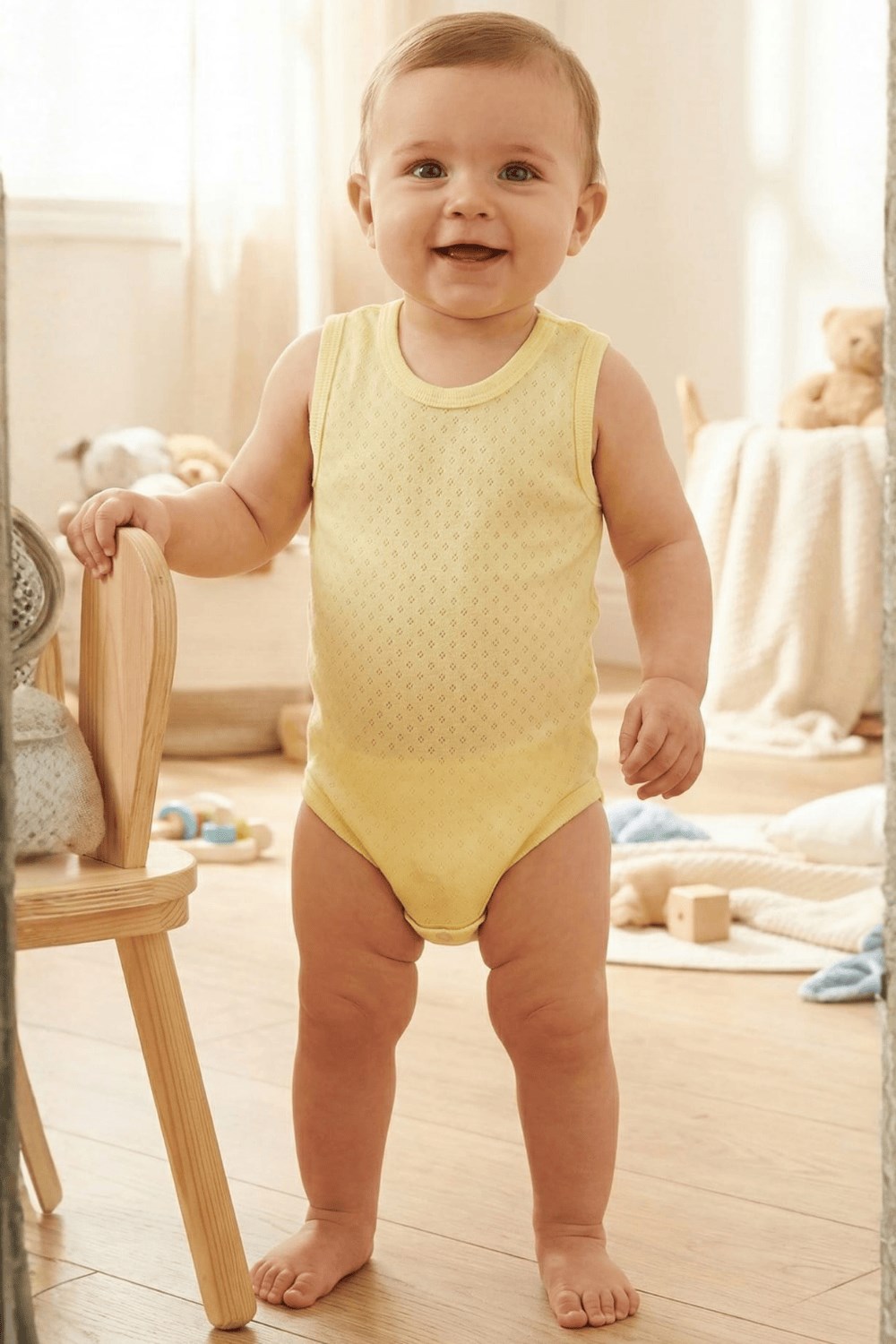 Lunarose Pamuklu Jakarlı Bebek Çıtçıtlı Zıbın