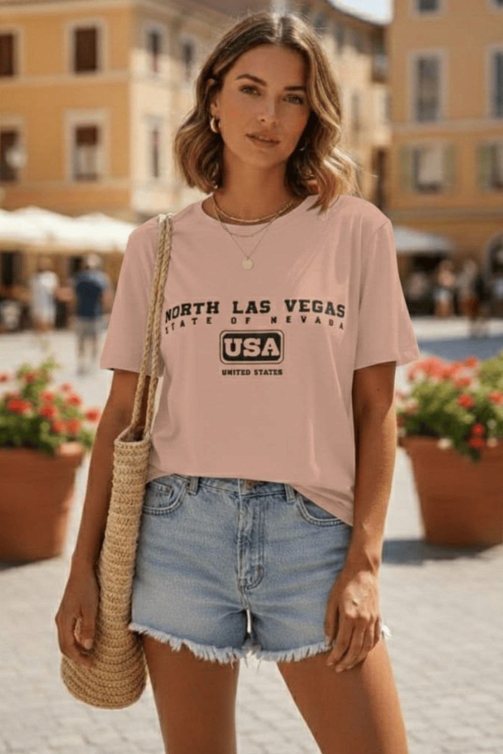 North Las Vegas Baskılı T-shirt