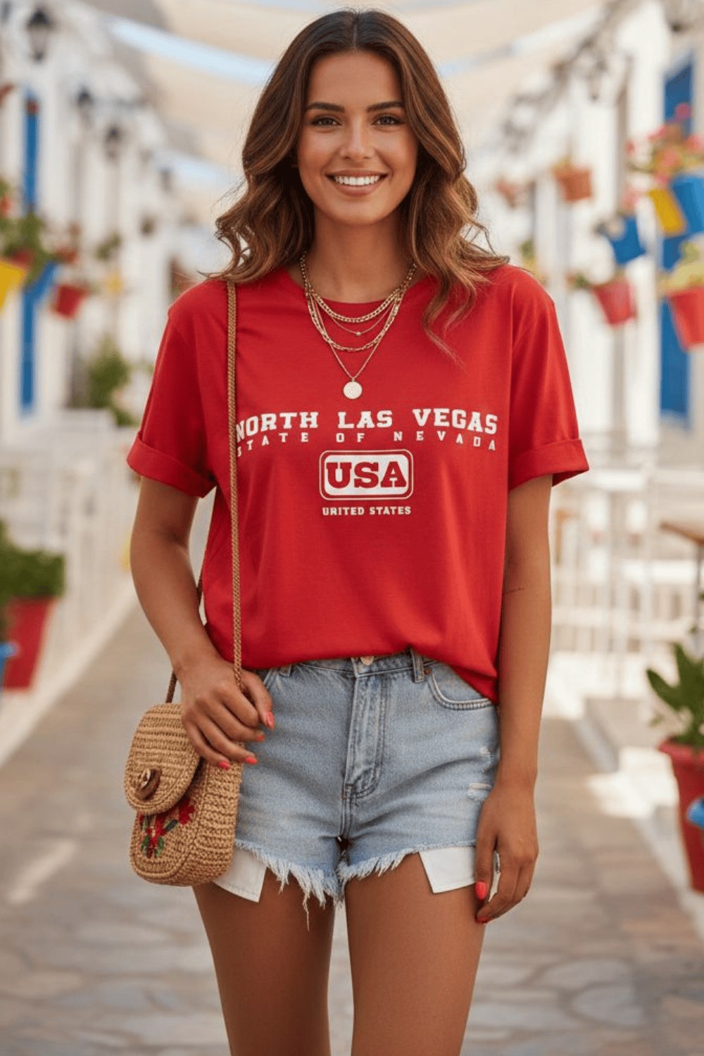 North Las Vegas Baskılı T-shirt