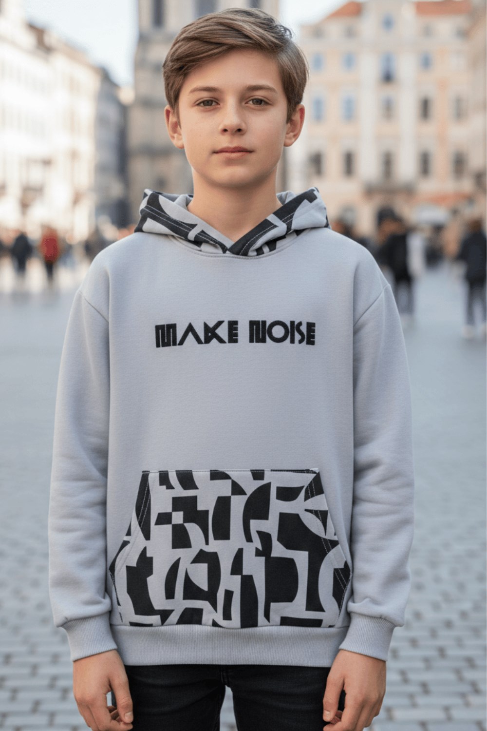 Gri kapüşon Sweatshirt 11 Yaş