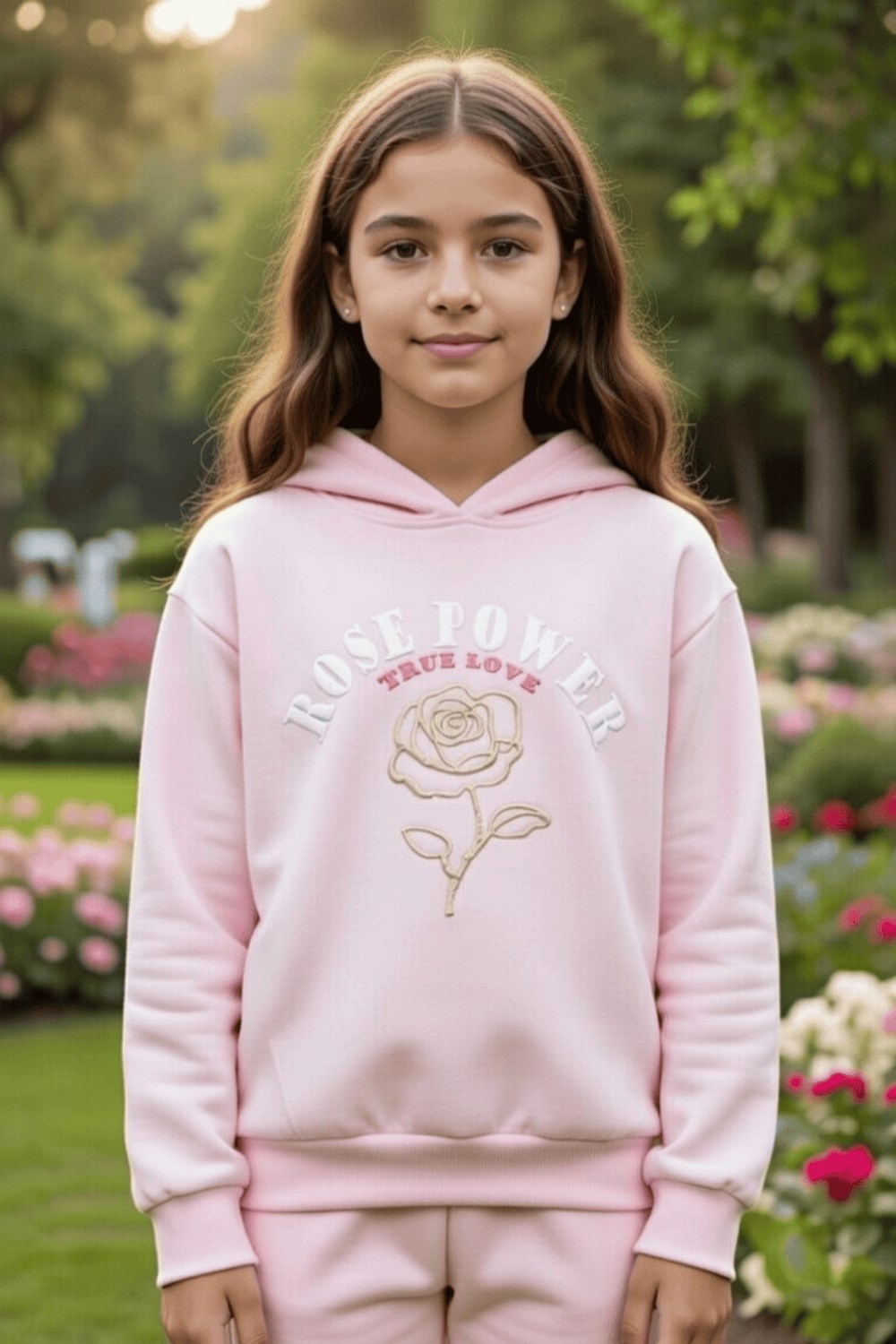  Pembe Kapüşonlu Sweatshirt 13  Yaş