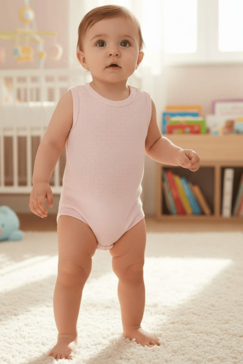 Lunarose Pamuklu Jakarlı Bebek Çıtçıtlı Zıbın